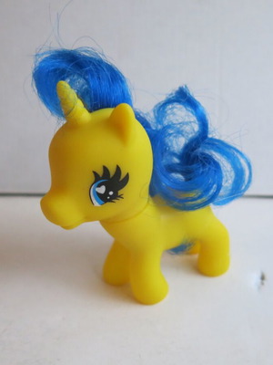 My Little Pony small used, yellow - blue, non-Hasbro lookalike