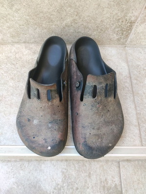 Birkenstock παντόφλες μεταχειρισμένες, νούμερο 44-45, μαύρες