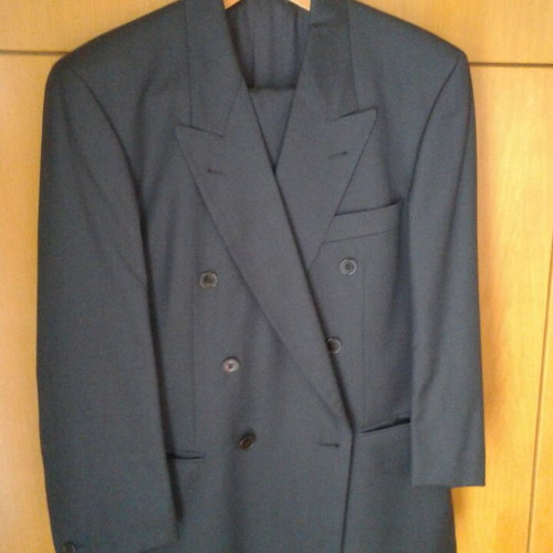 Men's suits, trench coat, and coat like new, size 50-52, gray and blue
