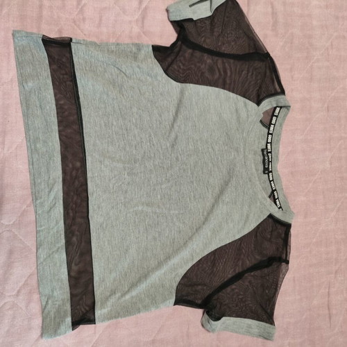Short Sleeve Shirt used, size S, black and gray