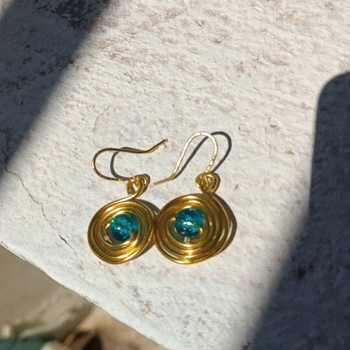 Jewelry set with turquoise beads handmade, new
