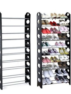 Shoe rack new, capacity up to 30 pairs, plastic and metal