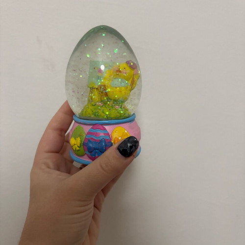 Easter decorative egg ball like new with chick and glitter