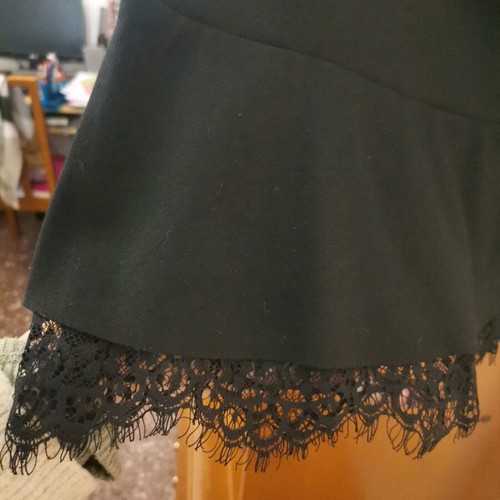 Pink Woman mini skirt used, black, size Small with lace trim