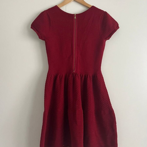 Sandro red skater cotton dress like new, size L