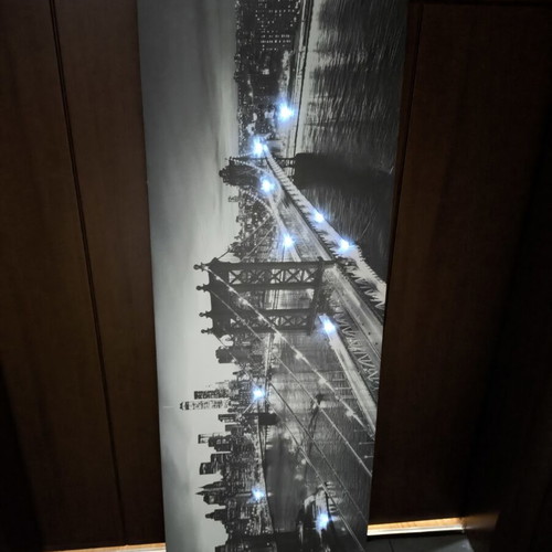 Panoramic LED Wall Art 90x30 Manhattan Bridge Black and White like new