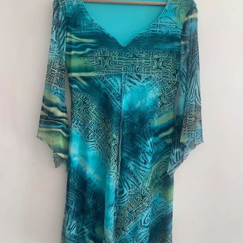 Dress size L, like new, blue and turquoise