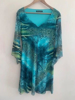 Dress size L, like new, blue and turquoise