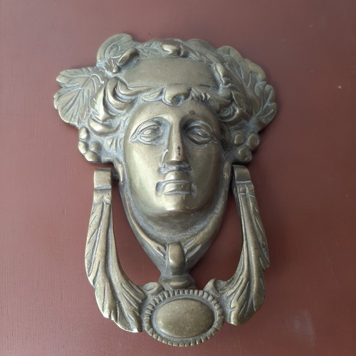 Bronze door knocker with Dionysus design, like new