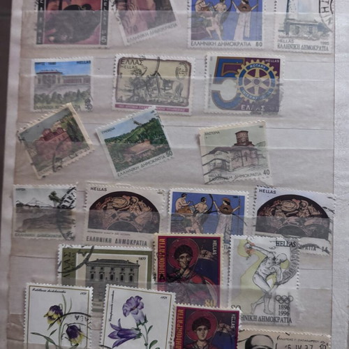 Stamps collection in album, 11 sheets