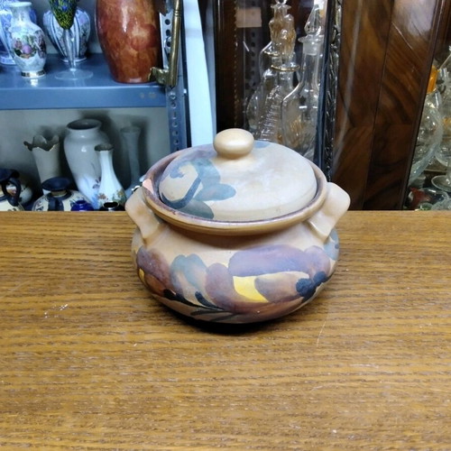 Clay Fireproof Pot With Lid And Handles Used 14x16x16