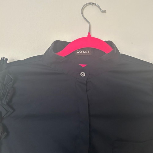 Coast shirt medium black like new with short sleeve and Mao collar