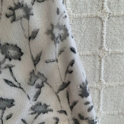 90s floral top XS/S, black and white