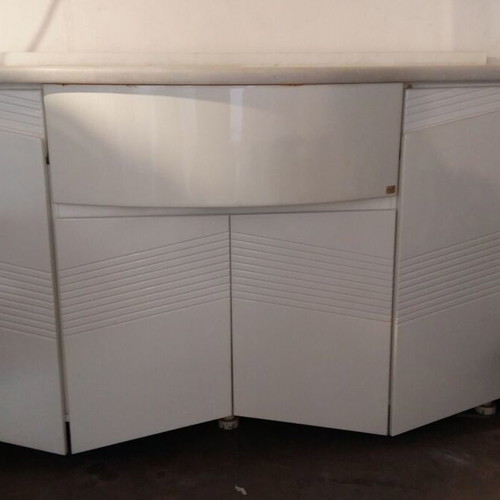 Bathroom furniture complete with sink and marble, used, Italian white lacquer
