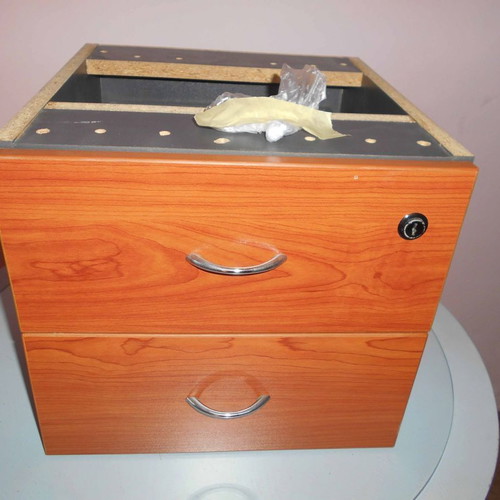 Wooden Office Drawer Unit with 2 Drawers like new, reversible mounting