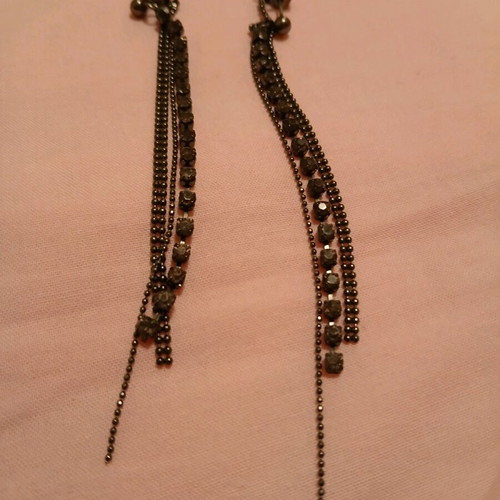 Black Pearl H&M Evening Earrings new, black and silver