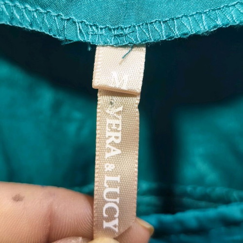 Vintage bomber jacket used, emerald green with puffed sleeves