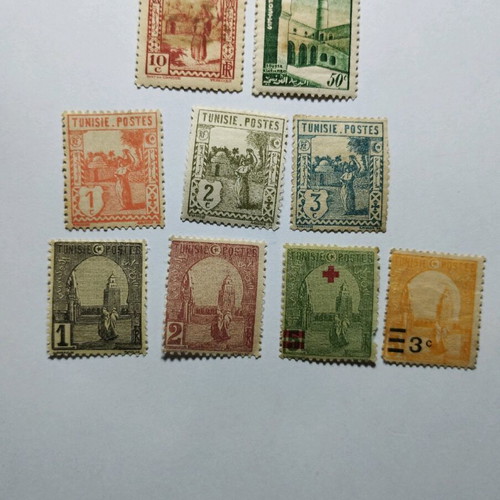 Tunisia 45 high-value stamps with 3 rare 1888 stamps