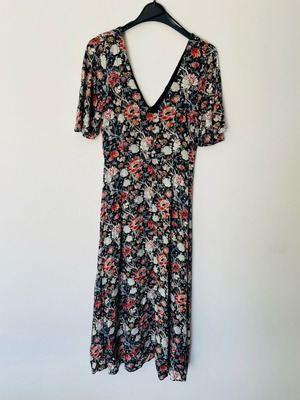 Zara floral midi dress like new, viscose, black multicolor
