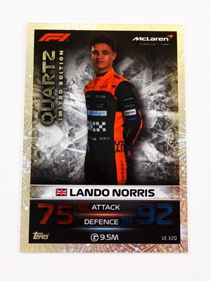 Topps F1 Turbo Attax 2023 Formula 1 - Lando Norris QUARTZ LIMITED EDITION LE-32Q