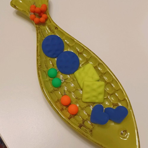 Earrings like new, set of 6 stud pvc with silicone, bright colors