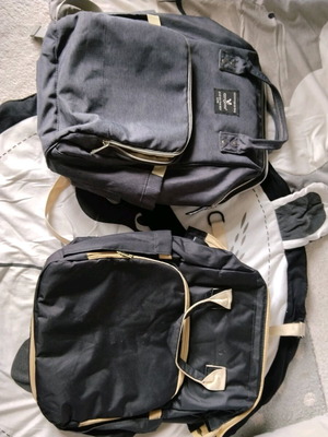 Baby bags pack of 2 with 2 mats gift used
