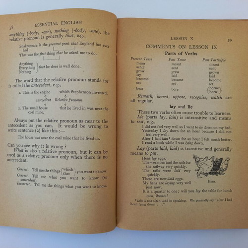 Essential English books used, pack of 4, 1947-1952