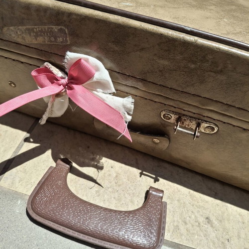 Vintage Decorative Suitcase shabby chic used, romantic floral upcycled