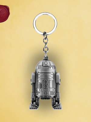 Star Wars R2-D2 metal keychain new, silver