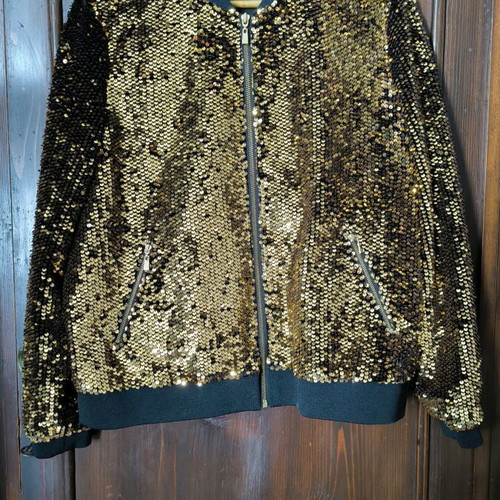 M&S jacket with sequins like new, black and gold
