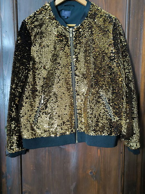 Μπουφάν M&S με παγιέτες σαν καινούργιο, μαύρο και χρυσαφί