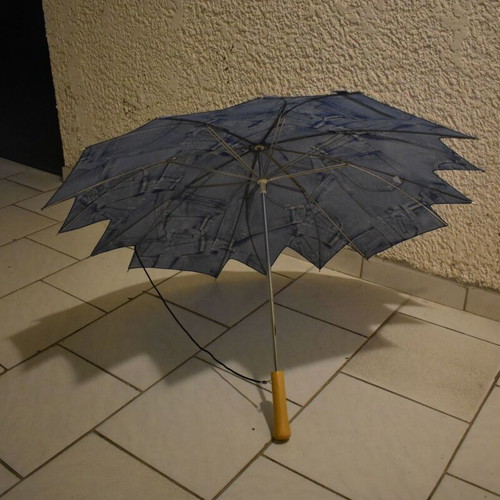 Youth umbrella with denim pattern and unique finish new