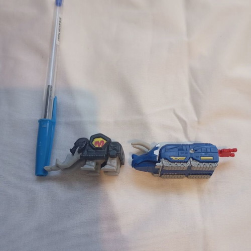 Vintage Mighty Morphin Power Rangers Mini Figures used, Mastodon & Triceratops Zords