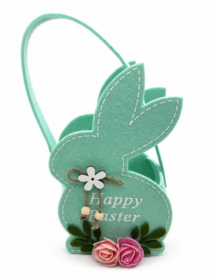 Easter Basket Bunny Felt decorative Happy Easter mint color