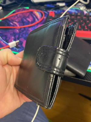 Leather wallet used, black