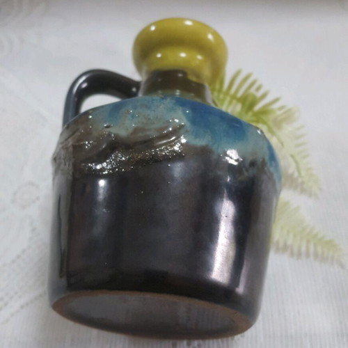 Strehla Keramik vintage vase like new, 1960s glazed ceramic