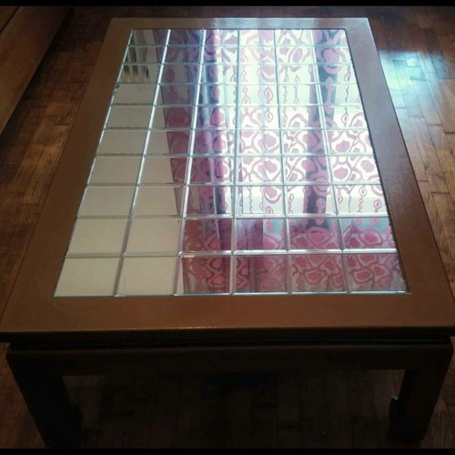 Coffee table used with mirror, solid walnut wood