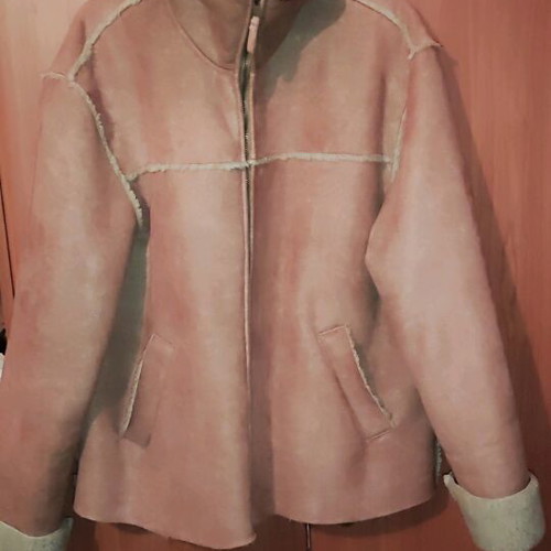 Casablanca men's jacket like new, leather fur, XL beige brown