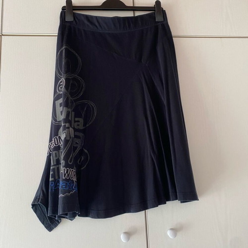Desigual skirt asymmetrical black, like new, cotton