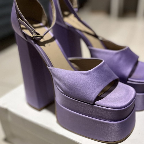 Tsakiris Mallas purple high heel shoes, size 40