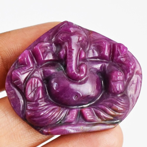 Ruby 100% natural 72.00 cts carved god Ganesha