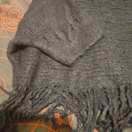 Black women's knitted top with fringes used