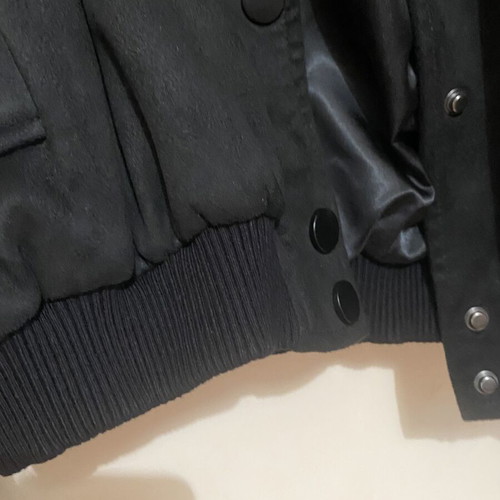 Bomber jacket black one size like new, suede style