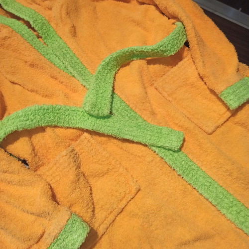 Children's bathrobe like new with hood and pockets