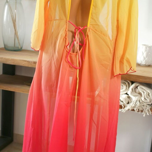 Beachwear kimono new, yellow to orange dégradé