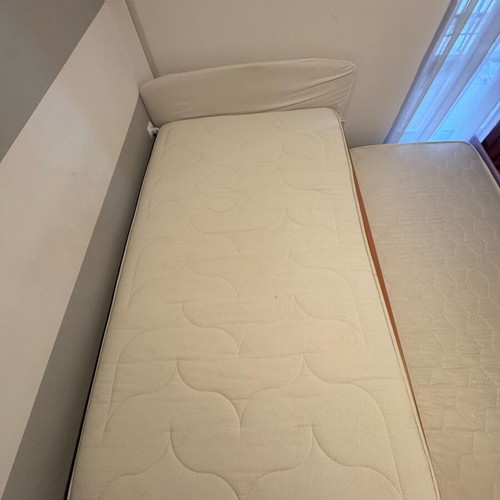 Half-Double Bed with Trundle, Two Mattresses and Suitable Sheets Like New