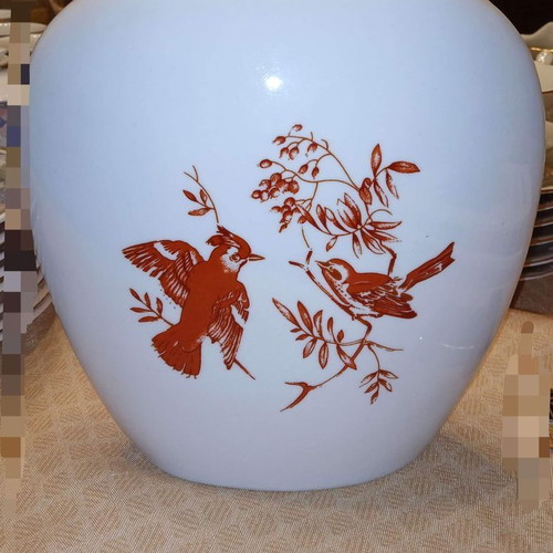 Oval porcelain vase used Vintage keramon Bavaria