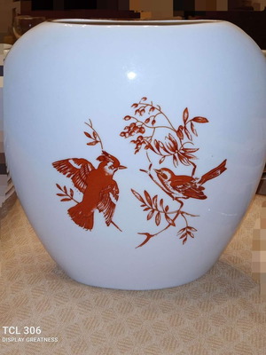 Oval porcelain vase used Vintage keramon Bavaria