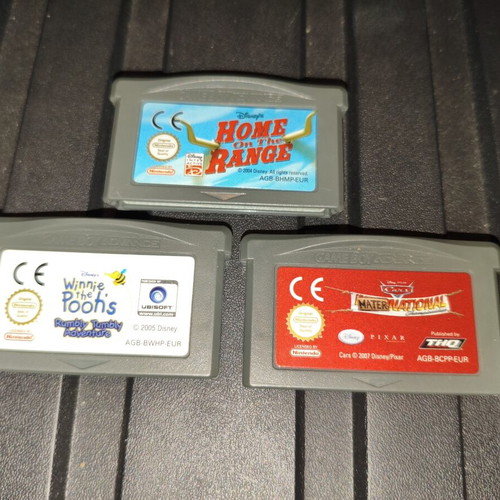 GBA games used: Cars Mater National, Home on the Range, Winnie the Poohs
