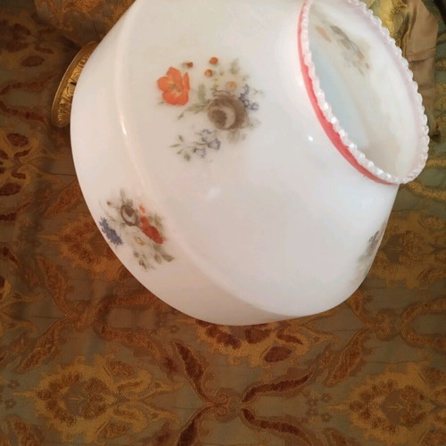 Opaline ceiling light from 1960 used with floral design
